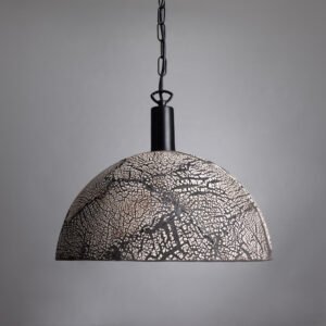 Kauri Organic Black Clay Ceramic Dome Pendant Light 37cm Ceramic Pendant Lighting Great Lighting UK Ltd