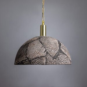 Kauri Organic Black Clay Ceramic Dome Pendant Light 37cm Ceramic Pendant Lighting Great Lighting UK Ltd