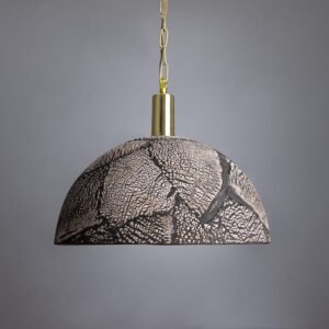 Kauri Organic Black Clay Ceramic Dome Pendant Light 37cm Ceramic Pendant Lighting Great Lighting UK Ltd