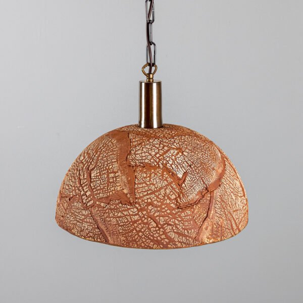 Kauri Organic Red Iron Ceramic Dome Pendant Light Ceramic Pendant Lighting Great Lighting UK Ltd
