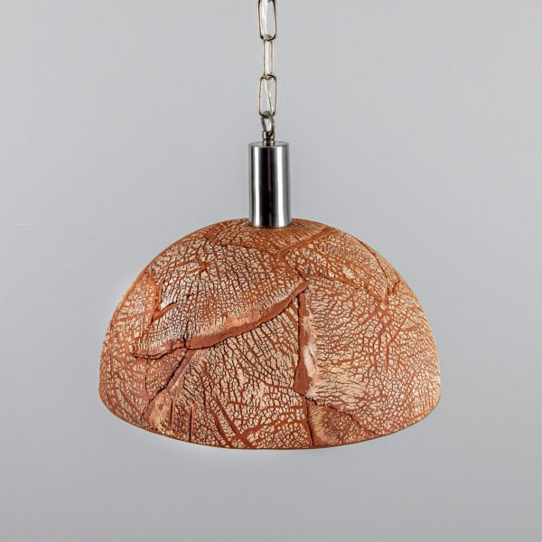 Kauri Organic Red Iron Ceramic Dome Pendant Light Ceramic Pendant Lighting Great Lighting UK Ltd