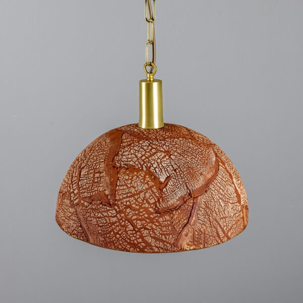 Kauri Organic Red Iron Ceramic Dome Pendant Light Ceramic Pendant Lighting Great Lighting UK Ltd