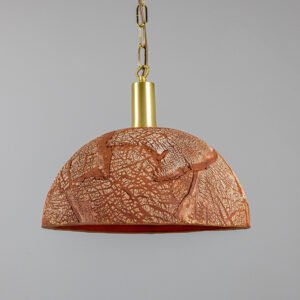 Kauri Organic Red Iron Ceramic Dome Pendant Light Ceramic Pendant Lighting Great Lighting UK Ltd