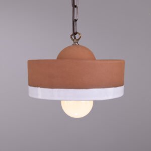 Seville Terracotta and White Glaze Ceramic Pendant Light Bedroom Pendant Lights Great Lighting UK Ltd