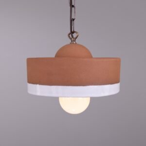 Seville Terracotta and White Glaze Ceramic Pendant Light Bedroom Pendant Lights Great Lighting UK Ltd