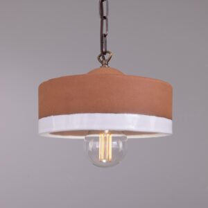 Seville Terracotta and White Glaze Ceramic Pendant Light Bedroom Pendant Lights Great Lighting UK Ltd