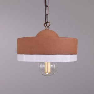 Seville Terracotta and White Glaze Ceramic Pendant Light Bedroom Pendant Lights Great Lighting UK Ltd