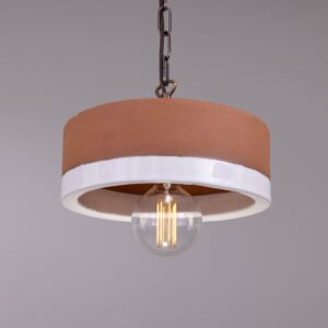 Seville Terracotta and White Glaze Ceramic Pendant Light Bedroom Pendant Lights Great Lighting UK Ltd