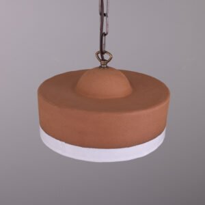 Seville Terracotta and White Glaze Ceramic Pendant Light Bedroom Pendant Lights Great Lighting UK Ltd