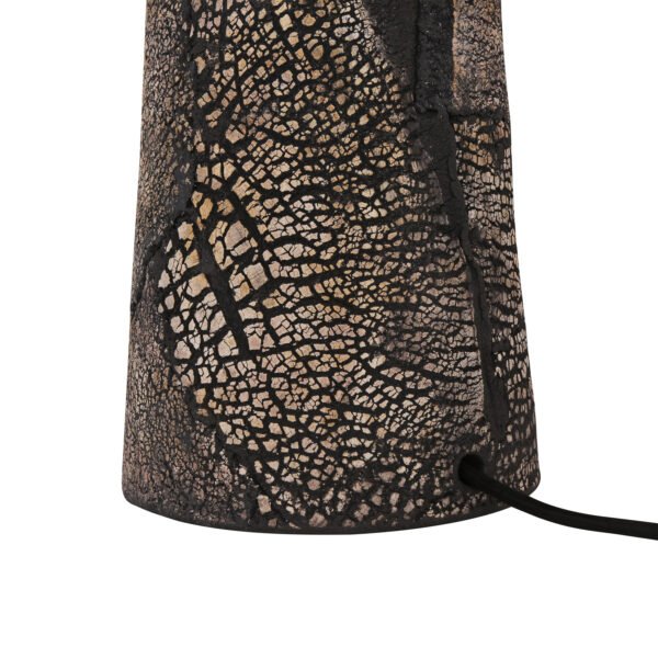 Cassia Tall Ceramic Table Lamp in Black Clay with Brass Dome Shade Ceramic Table Lamps Great Lighting UK Ltd