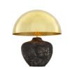 Lawson Ceramic Black Clay Table Lamp with Brass Dome Shade Brass Table Lamps Great Lighting UK Ltd