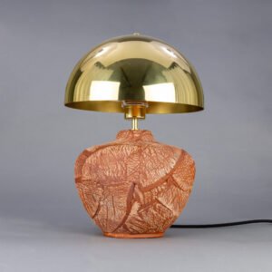 Lawson Red Iron Ceramic Table Lamp with Brass Dome Shade Ceramic Table Lamps Great Lighting UK Ltd