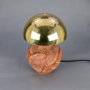Lawson Red Iron Ceramic Table Lamp with Brass Dome Shade Ceramic Table Lamps Great Lighting UK Ltd