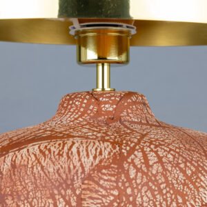Lawson Red Iron Ceramic Table Lamp with Brass Dome Shade Ceramic Table Lamps Great Lighting UK Ltd