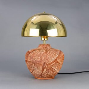 Lawson Red Iron Ceramic Table Lamp with Brass Dome Shade Ceramic Table Lamps Great Lighting UK Ltd