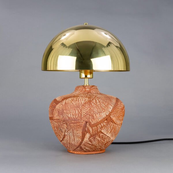 Lawson Red Iron Ceramic Table Lamp with Brass Dome Shade Ceramic Table Lamps Great Lighting UK Ltd