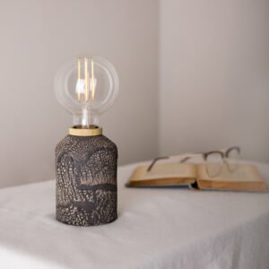 Bixa Small Black Clay Ceramic Table Lamp Ceramic Table Lamps Great Lighting UK Ltd