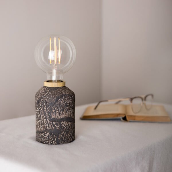 Bixa Small Black Clay Ceramic Table Lamp Ceramic Table Lamps Great Lighting UK Ltd