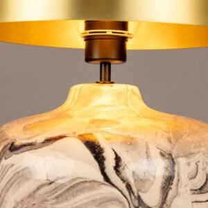 Lawson Ceramic Marbled Table Lamp with Brass Dome Shade Brass Table Lamps Great Lighting UK Ltd