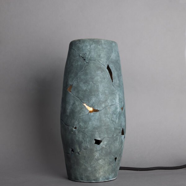 Carya Rustic Ceramic Blue Earth Table Lamp Ceramic Table Lamps Great Lighting UK Ltd