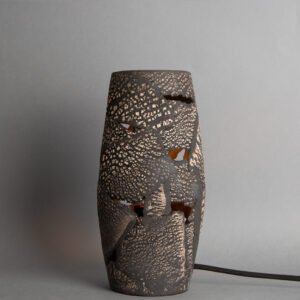 Rustic Carya Black Clay Ceramic Table Lamp Ceramic Table Lamps Great Lighting UK Ltd