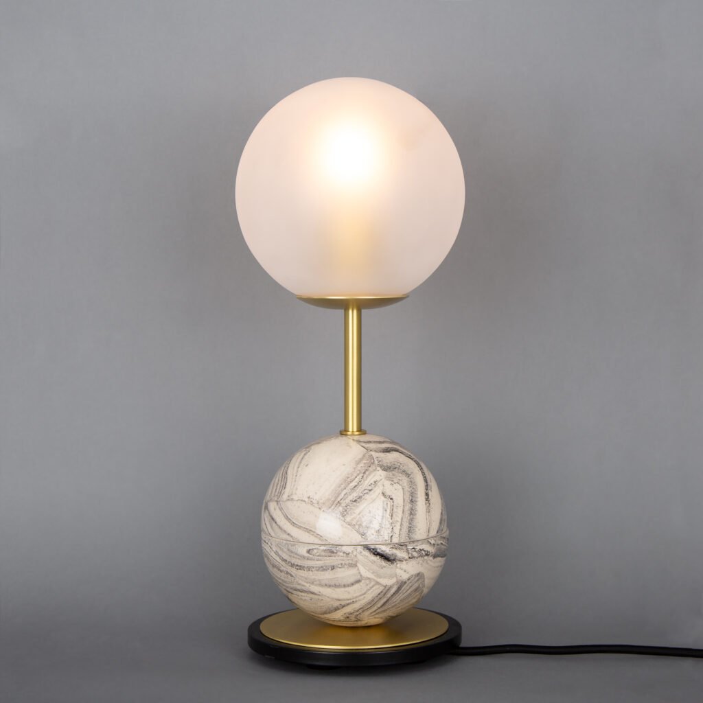 Zapp Marbled Ceramic Glass Ball Table Lamp - Choice of Glass