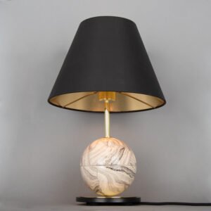 Byrd Marbled Ceramic Table Lamp with Choice of Fabric Shade Ceramic Table Lamps Great Lighting UK Ltd