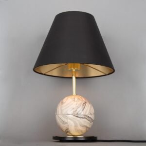 Byrd Marbled Ceramic Table Lamp with Choice of Fabric Shade Ceramic Table Lamps Great Lighting UK Ltd