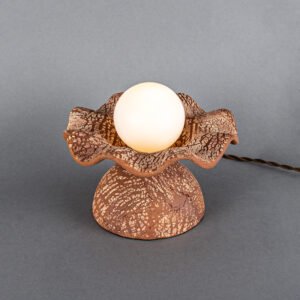 Rivale Table Lamp with Wavy Red Iron Ceramic Shade Ceramic Table Lamps Great Lighting UK Ltd