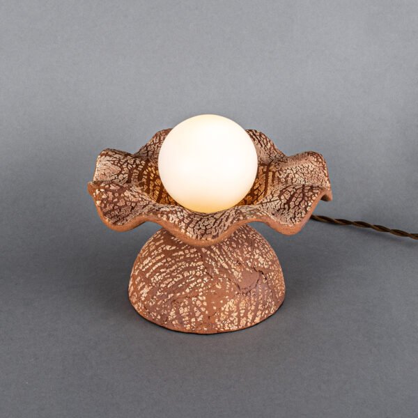 Rivale Table Lamp with Wavy Red Iron Ceramic Shade Ceramic Table Lamps Great Lighting UK Ltd