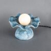 Rivale Blue Earth Table Lamp with Wavy Ceramic Shade Ceramic Table Lamps Great Lighting UK Ltd