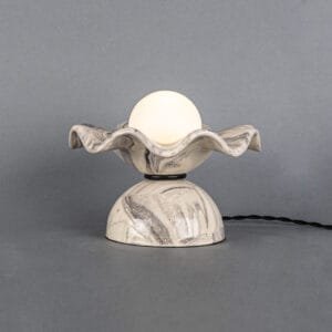 Rivale Table Lamp with Wavy Marbled Ceramic Shade Ceramic Table Lamps Great Lighting UK Ltd