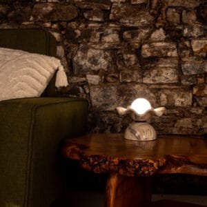 Rivale Table Lamp with Wavy Marbled Ceramic Shade Ceramic Table Lamps Great Lighting UK Ltd