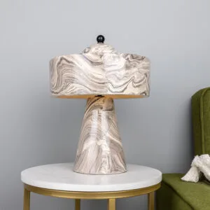 Seville Marbled Ceramic Mid-Century Modern Table Lamp New Arrivals Great Lighting UK Ltd