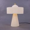 Seville Ceramic Mid-Century Modern Table Lamp, Matte White Striped Ceramic Table Lamps Great Lighting UK Ltd