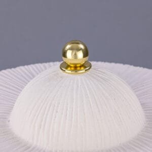 Seville Ceramic Mid-Century Modern Table Lamp, Matte White Striped Ceramic Table Lamps Great Lighting UK Ltd