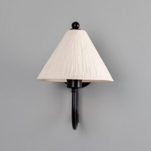 Tilia Matt White Striped Organic Ceramic Cone Wall Light Ceramic Wall Sconces Great Lighting UK Ltd