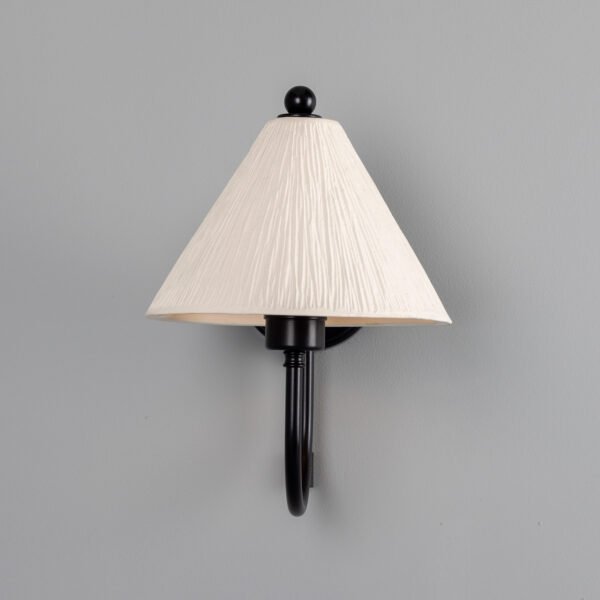 Tilia Matt White Striped Organic Ceramic Cone Wall Light Ceramic Wall Sconces Great Lighting UK Ltd