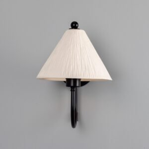 Tilia Matt White Striped Organic Ceramic Cone Wall Light Bedroom Wall Lights Great Lighting UK Ltd