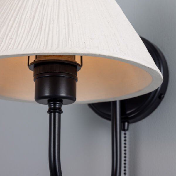 Tilia Matt White Striped Organic Ceramic Cone Wall Light Ceramic Wall Sconces Great Lighting UK Ltd