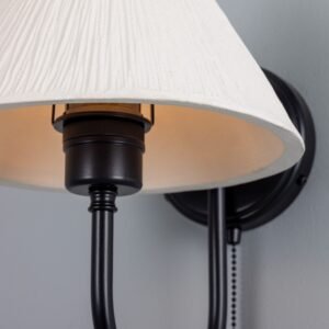 Tilia Matt White Striped Organic Ceramic Cone Wall Light Bedroom Wall Lights Great Lighting UK Ltd
