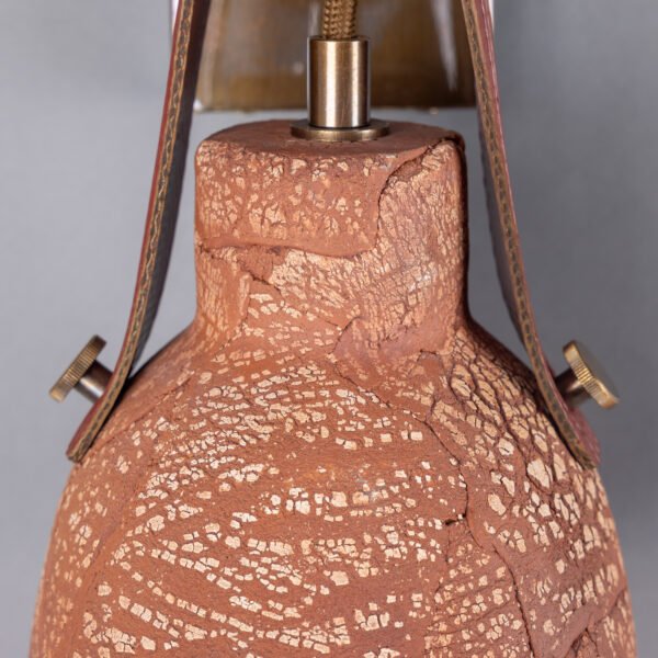 Nagi Organic Red Iron Ceramic Wall Light with Rescued Fire-Hose Strap Ceramic Wall Sconces Great Lighting UK Ltd