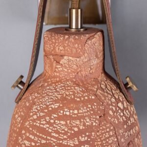 Nagi Organic Red Iron Ceramic Wall Light with Rescued Fire-Hose Strap Ceramic Kitchen Wall Lights Great Lighting UK Ltd