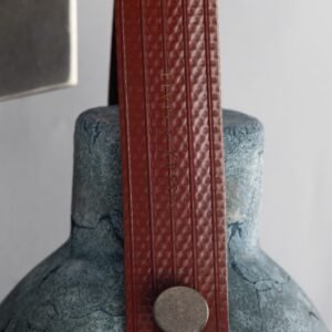 Nagi Organic Ceramic Wall Light with Rescued Fire-Hose Strap in Blue Earth Ceramic Kitchen Wall Lights Great Lighting UK Ltd