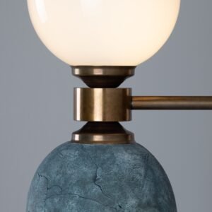 Kobe Ceramic and Glass Globe Wall Light in Blue Earth Bedroom Wall Lights Great Lighting UK Ltd