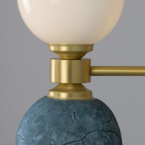 Kobe Ceramic and Glass Globe Wall Light in Blue Earth Bedroom Wall Lights Great Lighting UK Ltd