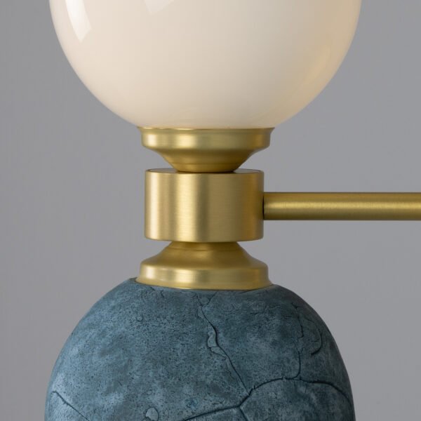 Kobe Ceramic and Glass Globe Wall Light in Blue Earth Ceramic Wall Sconces Great Lighting UK Ltd