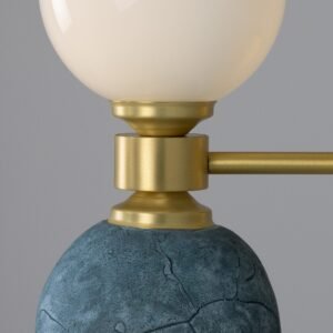 Kobe Ceramic and Glass Globe Wall Light in Blue Earth Bedroom Wall Lights Great Lighting UK Ltd