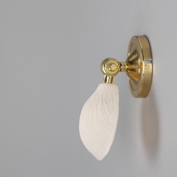Coco Adjustable Ceramic Striped Matt White Wall Light Ceramic Wall Sconces Great Lighting UK Ltd