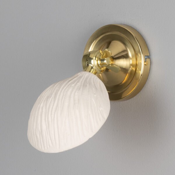 Coco Adjustable Ceramic Striped Matt White Wall Light Ceramic Wall Sconces Great Lighting UK Ltd